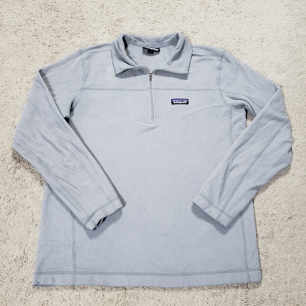Patagonia Micro D Fleece Pullover Mens Medium Gray Quarter Zip Outdoor Better